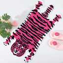 Panstar Pink Tiger Bath Mat for Bathroom, Cute Pink Tiger Cartoon Bath Mats Non Slip Animal Shaped Absorbent Bathtub Rug Bathroom Plush Shower Rugs