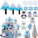 Polar Bear cake Decor Penguin cake Topper Bear Baby Shower Party Supplies Winter Party Supplies Igloo Cake Decoration (white)