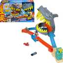 Hot Wheels Toy Car Track Set, City Shark Chomp Beach Playset with 1:64 Scale Die-Cast Vehicle. 2 Ways to Play, Knock Out the Shark or Get Eaten