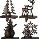 GengGeng 4pcs Christmas Stocking Holders for Fireplace Set,Christmas Weighted Stocking Hanger Hooks for Mantle- Heavy Duty Stockings Holder for Mantle/Fireplace Christmas Decoration (Multi, 4)