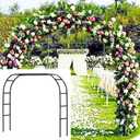 Metal Garden Arbor Wedding Arch 76.8 Inch H x 90.5 Inch W 94.5 Inch H x 55 Inch W Assemble Freely 2 Sizes for Various Climbing Plant Roses Vines Bridal Party Decoration Pergola Arbor (Black)