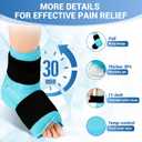 Comfytemp Ankle Foot Ice Pack Wrap for Plantar Fasciitis Relief, Ankles Brace for Sprain, Heel Spur, Swelling, Achilles Tendonitis, Cold Bag for Injuries Reusable, Hot Cold Compress, 2 Pack (Blue) L