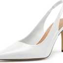heelchic Slingback Heels for Women Pointed Toe Stiletto Heel Closed Toe Pumps Slip on High Heels 2.95 inch Dress Pumps