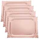 Honeydak 4 Pcs Rectangle Serving Trays Heavy Duty Disposable Paper Cardboard Serving Platter for Food Tea Fruit Trays Cupcake Display Dessert Table Decorations Birthday Party Supplies (Pink)