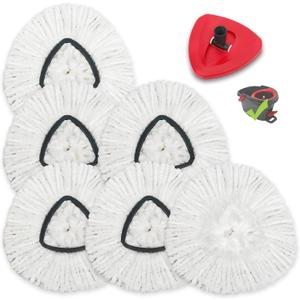 6 Pack Mop Heads Replacements for O-Cedar, Compatible with O Ceda EasyWring Spin Mop Replace Refills for Ocedar, Deep Cleaning Machine Washable and Easy-to-Replace