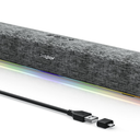 SOULION R100 Bluetooth Computer Speakers with Dynamic LED Light, USB Plug & Play PC Speakers with Switch Button, Clearly Sound Soundbar for Desktop Laptop Monitor(USBC to USB Adapter Included)