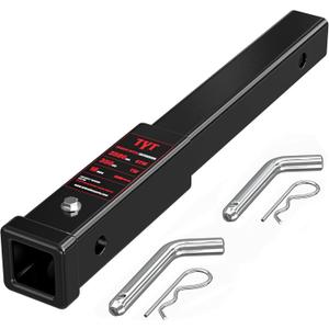TYT 18" Trailer Hitch Extension, Fits 2 inch Receiver Tube,with 5/8" Advanced Hitch Pin 2-Pack, 3500 lbs GTW / 350 lbs TW