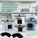 POLRAI 4 Pack Laundry Pod Containers and Dryer Sheet Holder with Bamboo Lids and Labels Laundry Room Organization Containers for Scent Booster Powder Detergent Pods Storage