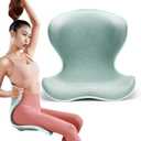 FoKon Ergonomic Back Cushion for Lower Pain Relief, Lumbar Support for Office Chair Back Support for Computer Chairs, Gaming,Home - Working, Improve Posture, Floor Seat,Meditation Chair, (Green)