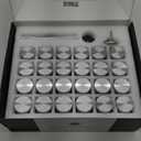 SAVVY & SORTED Glass Jars with 24PK 4oz Containers for Herbs and Seasonings  Includes Pepper Grinder, 374 Labels, Funnel, Shaker Lids & Empty Bottles