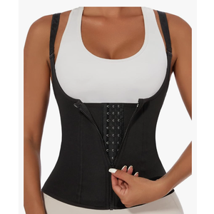 YADIFEN Waist Trainer Vest for Women,Zipper Corset Body Shaper for Tummy Control Neoprene Cincher Tank Top with Straps (M)