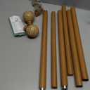 QDWIS Wood Curtain Rods for Windows 48 to 84 Inch,1'' Diameter Drapery Rods with Imitation Wood Grain Leaf Pattern Finials,Boho Adjustable Heavy Duty Curtain Rods Set,36-88'',Color:Natural Wood