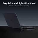 EooCoo Case Compatible with MacBook Pro 14 inch M5 2026-2021 M4 M3 M2 M1 Pro/Max Chip, Official Color-Matched Armor, Frosted Hard Shell Case with Keyboard Cover, Screen Protector - Matte Midnight Blue
