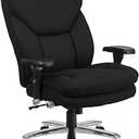 Flash Furniture Hercules Series Swivel Office Chair with Extra Wide Seat, Ergonomic High-Back Executive Chair with Padded Seat and Arms, Black