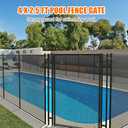 GarveeLife Pool Fence Gate, 4 X 2.5 FT Pool Fences Safety Gate for Inground Pools, Easy DIY Installation with Stainless Steel Lock, 340 GMS Teslin PVC Mesh Protects Kids and Pets