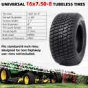 AR-PRO (2-Pack) 16x7.50-8 Tires, 4PR Tubeless Tires Compatible with Riding Lawn Mowers, Garden Tractors, Golf Carts, and Yard Equipment