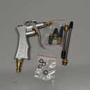 JASTIND Industrial Air Blow Gun with Brass Adjustable Air Flow Nozzle and 2 Steel Extension, Pneumatic Air Compressor Accessory Tool Dust Cleaning and Blower Gun