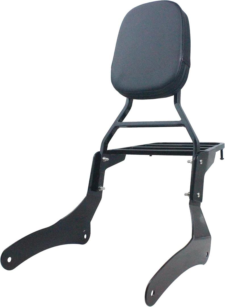 YHMOTO Passenger Backrest Sissy Bar with Luggage Rack for Kawasaki Vulcan 900 VN900 Classic Custom 1996-2023 (New Style-Black)