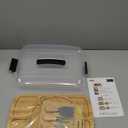 Travel Charcuterie Board with Lid, Portable Cheese Charcuterie Board with Cover Accessories Gift Set, Covered Bamboo Traveling Charcuterie Board Box Serving Tray To Go 6 Compartments for Party Beach