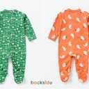 Baby Girls Cotton Footies 2-Pack Long Sleeve Baby Footed One-Piece Jumpsuit (3-6 Months, Ghost)