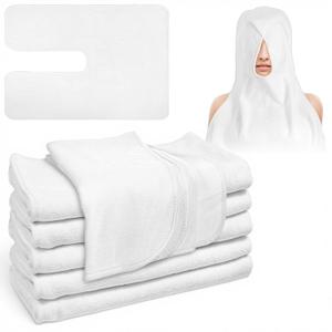 6 Pack Spa Towels for Facial, Soft Facial Towels for Estheticians, U-Shaped Microfiber Massage Face Towel for Spa Steam, Barbers, Beauty Salons, Skin Care, Centers, Split Design, White