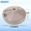 US Weight Durable 50 Pound Fillable Umbrella Base Designed to be Used with a Patio Table