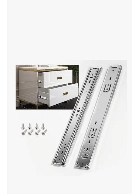 10 Pairs of 10 Inch Full Extension Drawer Slide,JEUIHAU Ball Bearing Side Mount Soft Close Drawer Slides, 2 Way Slide Track Rail, Ball Bearing Runners for Drawer