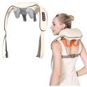 4D Wireless Deep Tissue Kneading Neck Massager with Heating Function, Shiatsu and Shoulder Massager Pillow,Back and Leg Pain Relief, Body Muscle Pain Relief, Perfect Gifts for Men Women. (Off White)