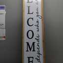 Welcome-ish Sign for Front porch Standing 45"X9" Wooden Frame Large Outdoor Welcome Front Door Tall Vertical Funny Signs Decor for Modern Rustic Farmhouse Home Outside Decorations (Wood White)