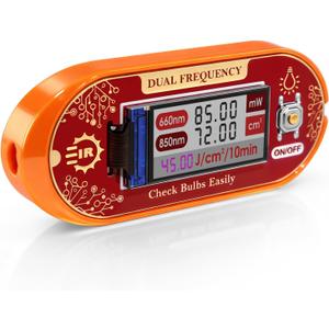 Red Light Therapy Meter - 660nm & 850nm Detector with Real-Time Irradiance Reading, Energy Density Estimation, Compact Light Tester for Panels, Masks & Infrared Devices