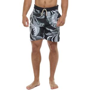 Eidon Young Men's Seaweed 18 Inch Length Boardshort Swim Trunk (32, Black)