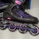 2PM SPORTS Vinal Girls Adjustable Flashing Inline Skates, All Wheels Light Up, Fun Illuminating Skates for Kids Men Adult Women and Boys (X-Large - Adult (9.5W-12W/8.5M-10.5M), Violet & Magenta)