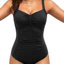 Tempt Me Women Ruched Slimming One Piece Swimsuits Tummy Control Vintage Bathing Suits
L
