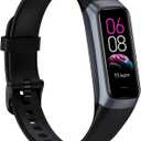 Fitness Tracker, Fitness Watch with 24/7 Heart Rate, Blood Pressure, Sleep Tracking, Calories, Activity Tracker with 1.1" AMOLED Screen, Waterproof Step Tracker for Android iPhones Women Men, Black