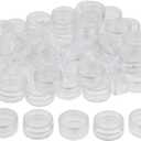 2/3/5 Gram Jars, 50 pcs, Clear Cosmetic Sample Containers, Round Plastic Pot Jars with Screw Lid, Mini Bottle for Make Up, Lip Palm, Cream, Lotion, 2g