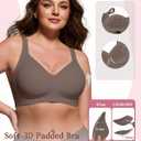 As Fairy Full Coverage Bras for Women No Underwire Supportive Wireless Plus Size Bra Seamless Comfort Bralette, 38D