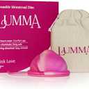 LUMMA Menstrual Disc | Includes Carrying Pouch and Silicone String for Easy Removal | Comfortable & Sustainable Choice to Tampons | Reusable Medical Grade Silicone, Leak-Proof | Pink Love, High-Cervix