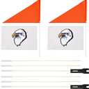 Uelfbaby 2Pcs Bike Flags Polyester Full Color Tear-Resistant Flag Waterproof Orange Safety Flag with 6-Foot Adjustable Height Heavy Duty Fiberglass Pole