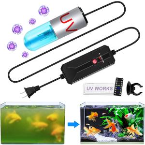 Aquarium Clean Light3 W mini Submersible Algae Removal Light with Timer,Aquarium Water Clean Green Clear Waterproof Clean Light for Pond,Swimming Pool