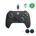 8Bitdo Ultimate C Hall Effect Joysticks/Hall Trigger Wired Controller with RGB Lighting Fire Ring, 3.5mm Audio Jack for Xbox Series X|S, Xbox One, Windows 10/11 - Officially Licensed (Dark Gray)