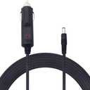 12V 24 V DC 5.5mm x 2.1mm Car Cigarette Lighter Extension Power Supply Adapter Cable with LED for Car Truck Bus Van(10FT)