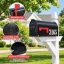 Mailbox for Outside,Black Metal Mail Box,Post Mount Outdoor Mailbox