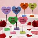 Galentines Day Decorations, 6PCS Galentines Day Decorations Wooden Heart Sign, Galentine's Day Wooden Table Signs for Tiered Tray, Table, Home, Mantel, Office, Be My Galentine, Valentines Day Decor