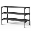 Kitsure Shoe Rack - Non-Woven Shoe Rack Shelf, Shoe Organizer for Closet, Entryway, Garage & Corridor, Stackable Shoe Shelves, 27.5" Wide - 3 Tier, Black