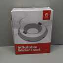 QPAU Inflatable River Tube, 0.4 mm Thickened Puncture-Resistant Heavy Duty River Float, River Raft with Ergonomic Backrest, Mesh Bottom & 2 Cup Holders for Family Friends Lake Float