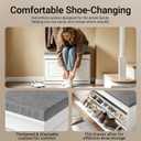 Haotian Shoe Storage Bench with Cushion, 75x51x24 cm, 1 Drawer:29.5x9.4x20"
