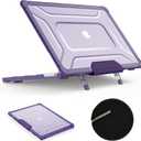 SEYMAC stock Case for MacBook Pro 14 inch, Shock-Absorbing Protection with Folding Stand &Mouse Pad Case for MacBook Pro 14 inch, Purple