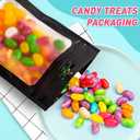 Funfery 300 Pack Smell Proof Resealable Bags for Food Storage,Mylar Clear Bags 4.7x7.9 Black Packaging Bag- Edibles,Odorless Scent Proof Bag for Cookies, Zip Foil Pouch for Small Business