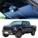 Cooling Titanium Silver Car Windshield Sun Shade, 64 x 34 in, Foldable | 99% UV Protection and Heat Insulation, Storage Bag Included, for Cars SUVs and Trucks, Hot-Weather Interior Protection