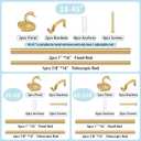 TANGWIN Gold Farmhouse Curtain Rods for Windows:66-120 Inch Adjustable Curtain Rod for Bedroom Living Room,Heavy Duty Decorative Rustic Drapery Rods with Vintage Swan Finials Easy Install,Brass Gold